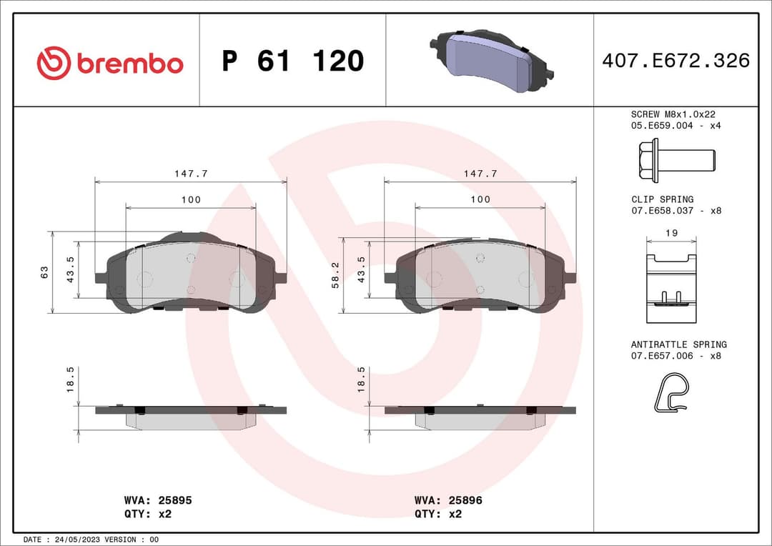 set placute frana,frana disc BREMBO PRIME LINE P 61 120