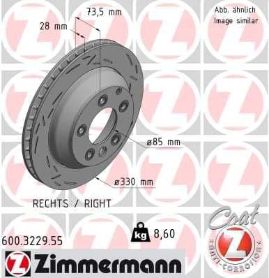 Disc frana ZIMMERMANN BLACK Z 600.3229.55