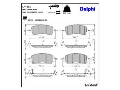 set placute frana,frana disc DELPHI LP4015