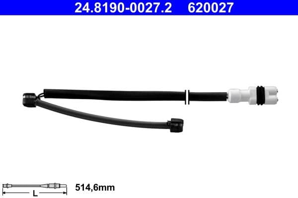senzor de avertizare,uzura placute de frana ATE 24.8190-0027.2