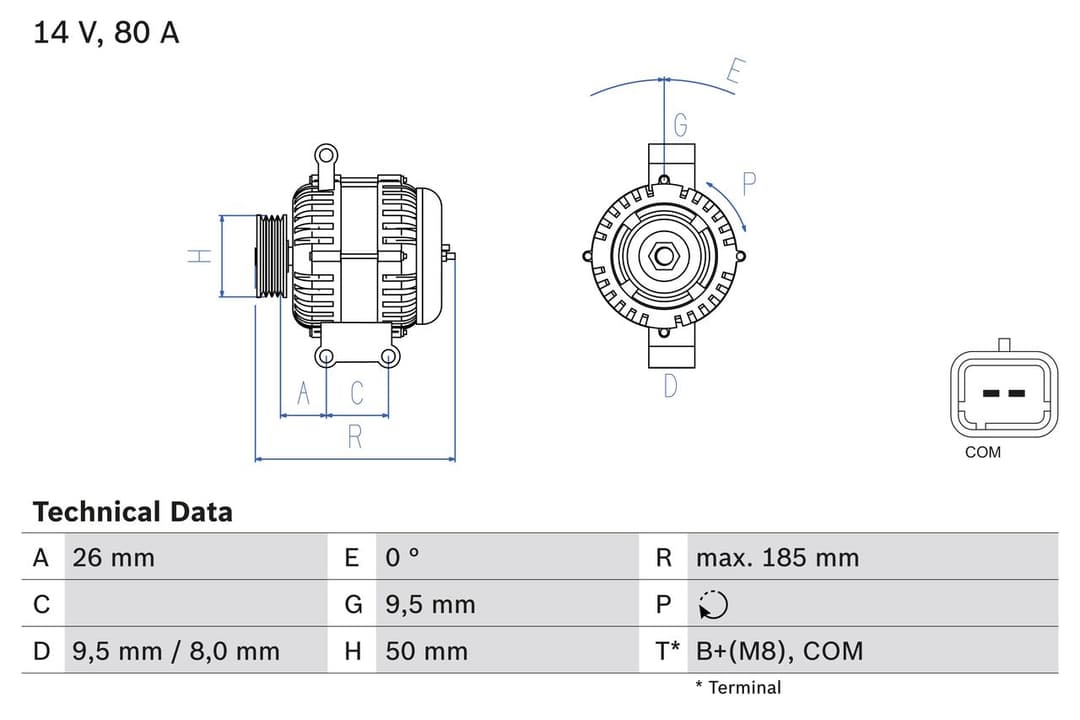 Generator / Alternator BOSCH 0 986 082 880