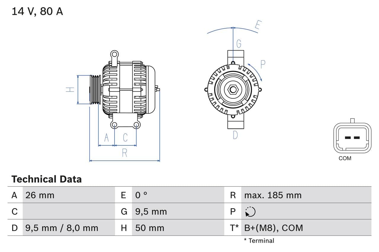 Generator / Alternator BOSCH 0 986 082 880