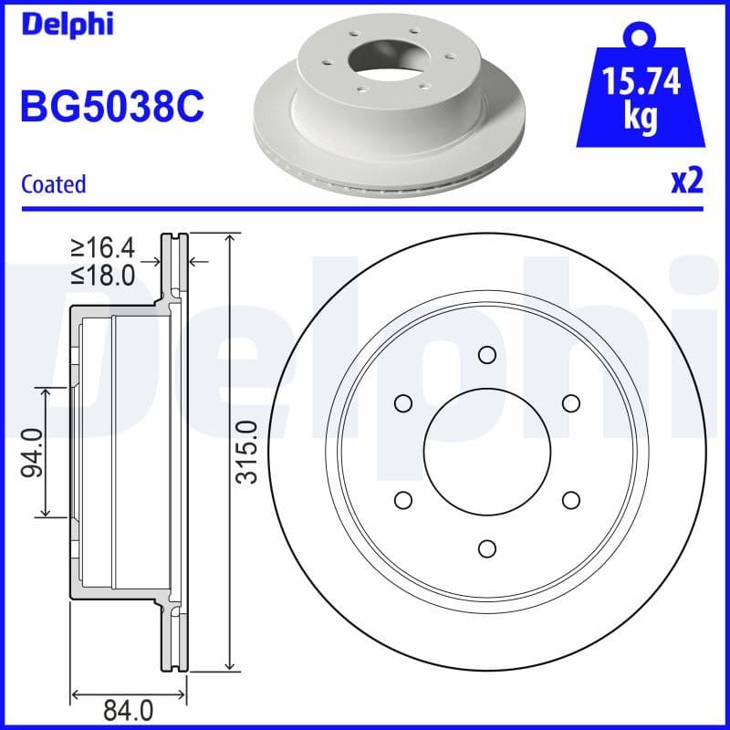 Disc frana DELPHI BG5038C