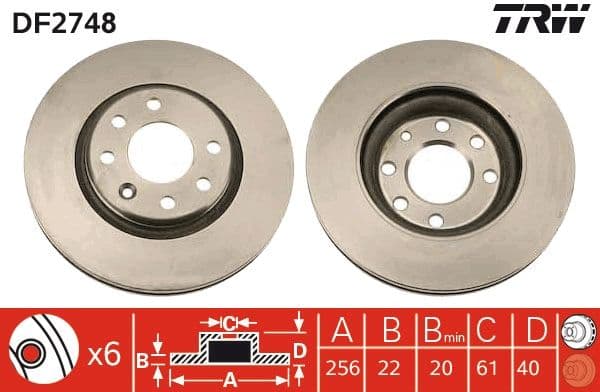 Disc frana TRW DF2748