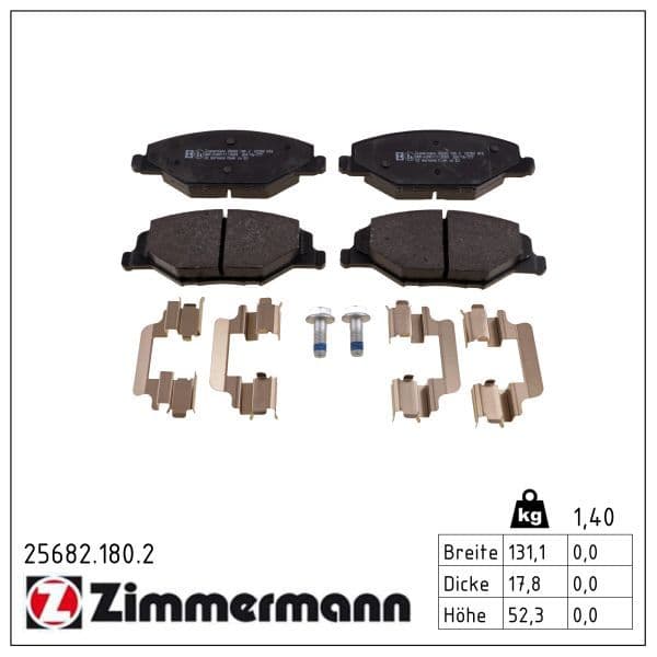 set placute frana,frana disc ZIMMERMANN 25682.180.2