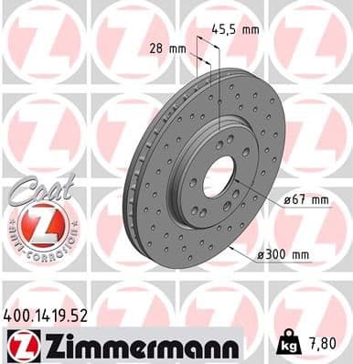 Disc frana ZIMMERMANN SPORT Z 400.1419.52