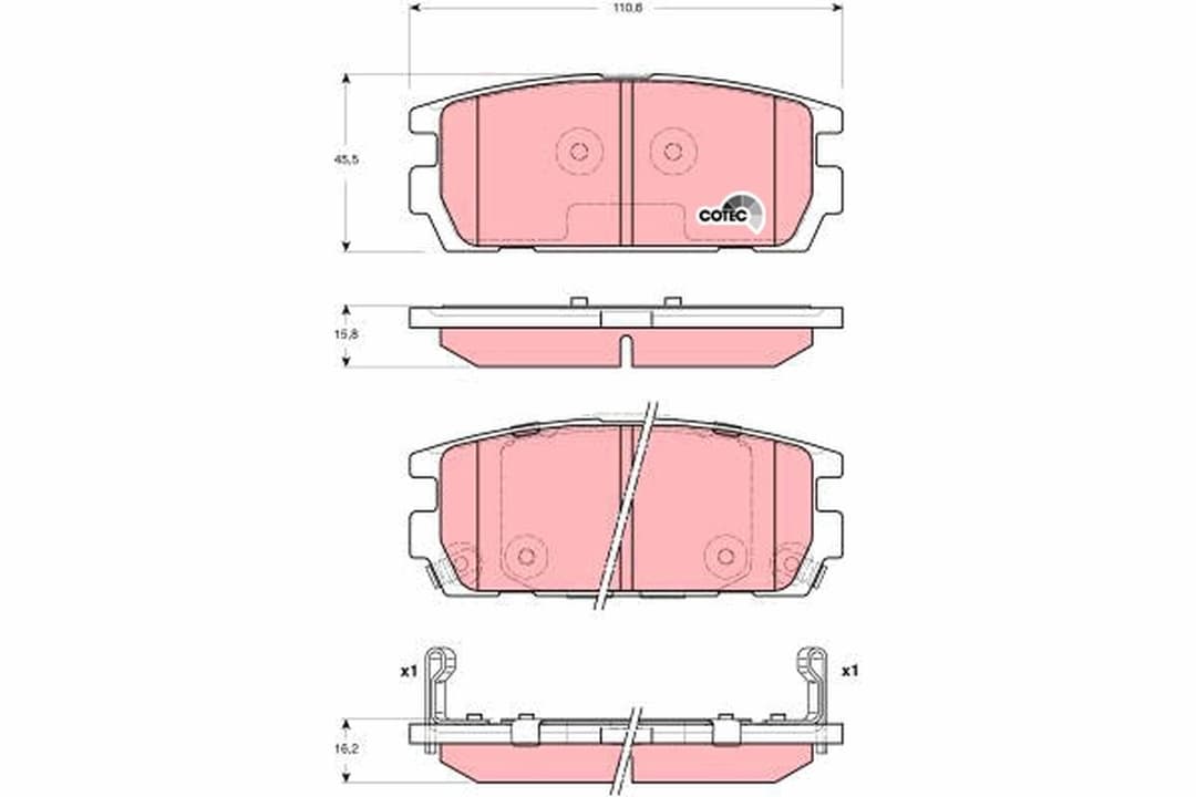 set placute frana,frana disc TRW COTEC GDB3296