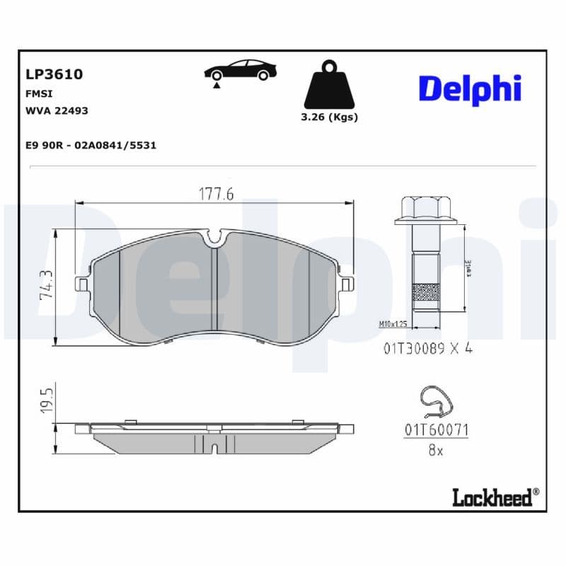 set placute frana,frana disc DELPHI LP3610
