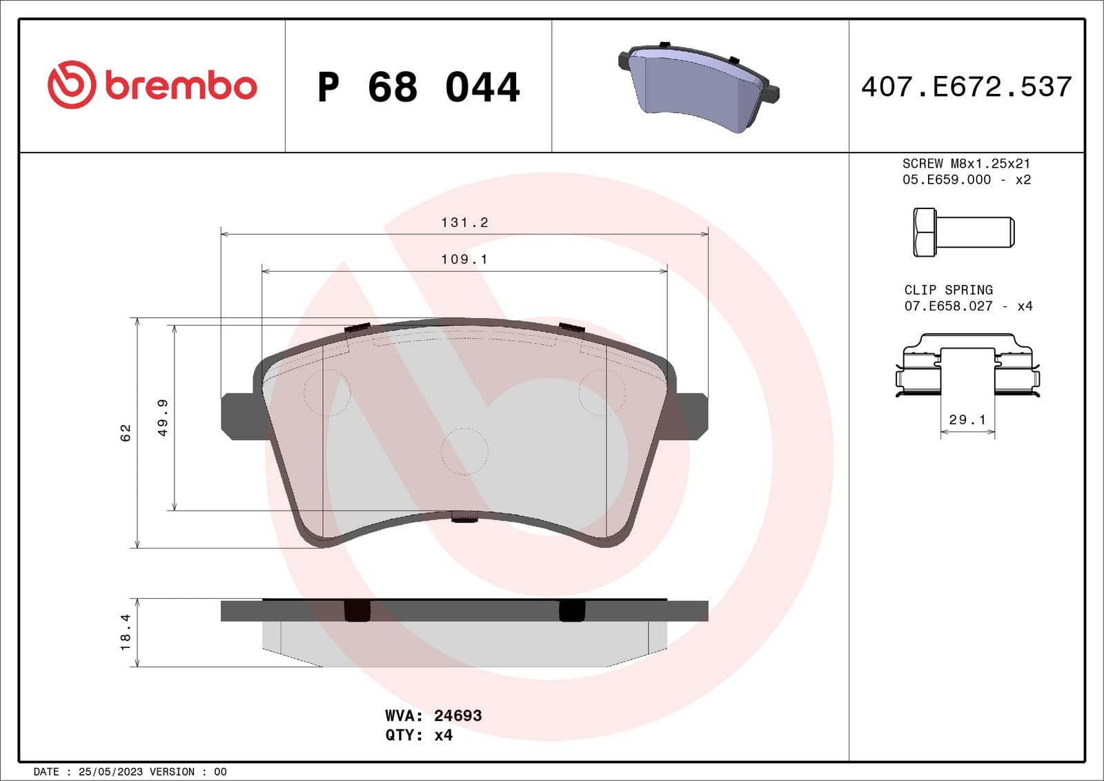 set placute frana,frana disc BREMBO PRIME LINE P 68 044