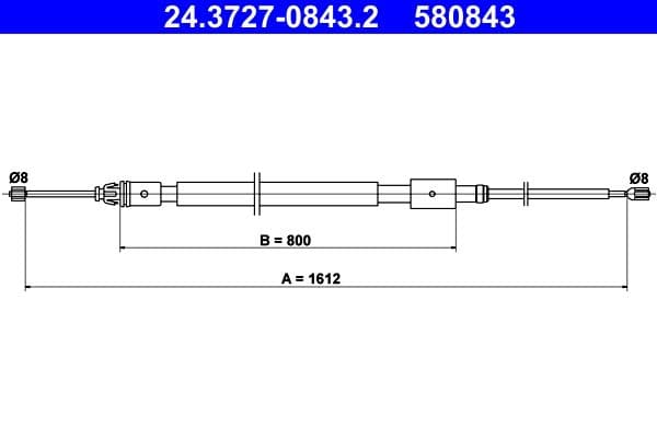 Cablu, frana de parcare ATE 24.3727-0843.2