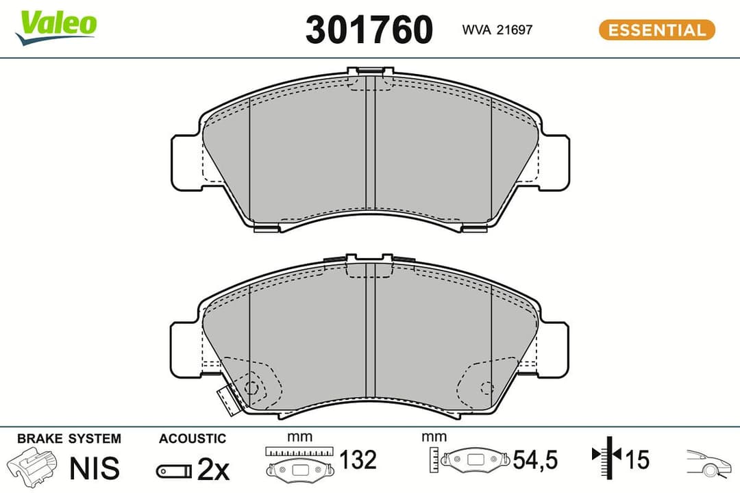 set placute frana,frana disc VALEO ESSENTIAL 301760