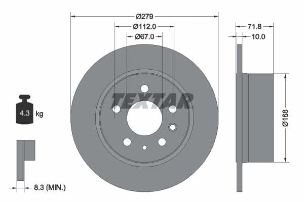 Disc frana TEXTAR 92032600