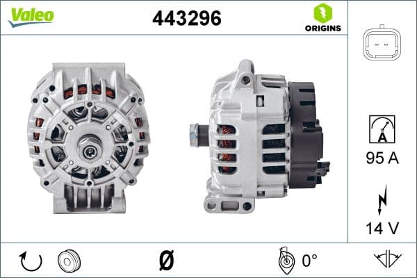 Generator / Alternator VALEO ORIGINS 443296