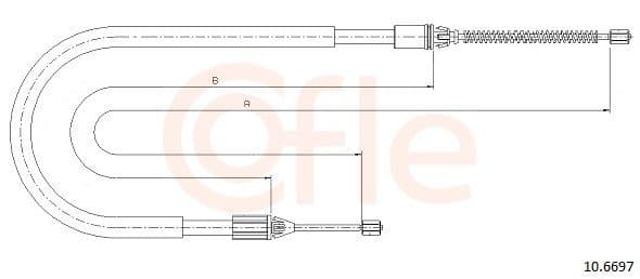 Cablu, frana de parcare COFLE 10.6697