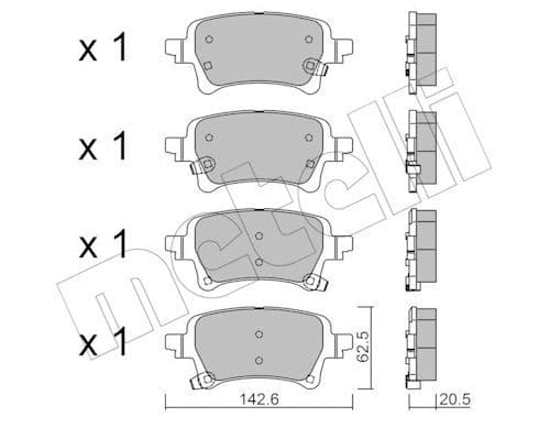 set placute frana,frana disc METELLI 22-1376-0