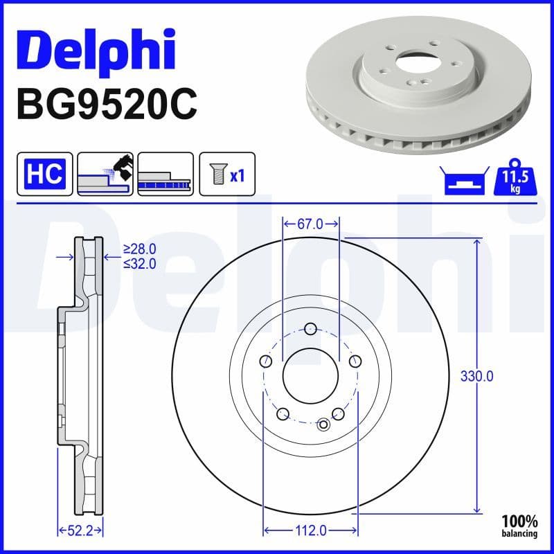 Disc frana DELPHI BG9520C