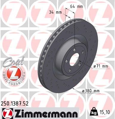 Disc frana ZIMMERMANN SPORT Z 250.1387.52