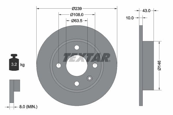 Disc frana TEXTAR 92050900