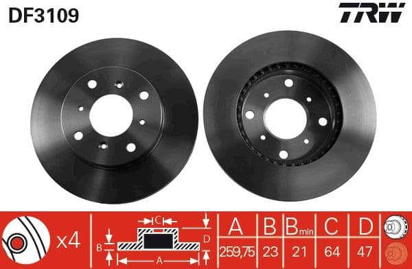 Disc frana TRW DF3109