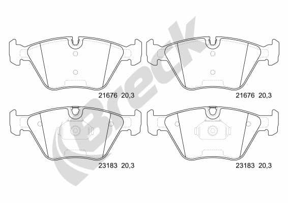 set placute frana,frana disc BRECK 23183 00 701 00