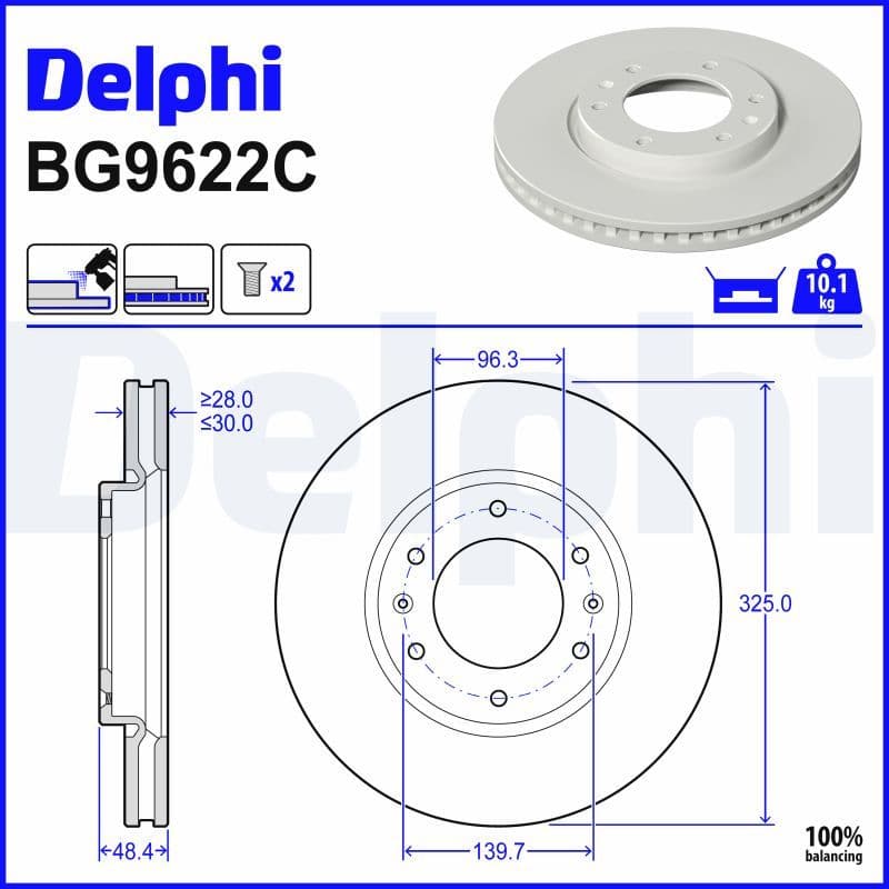 Disc frana DELPHI BG9622C