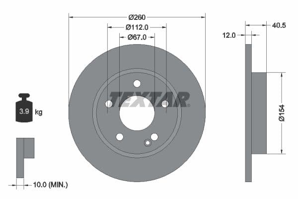 Disc frana TEXTAR 92091203