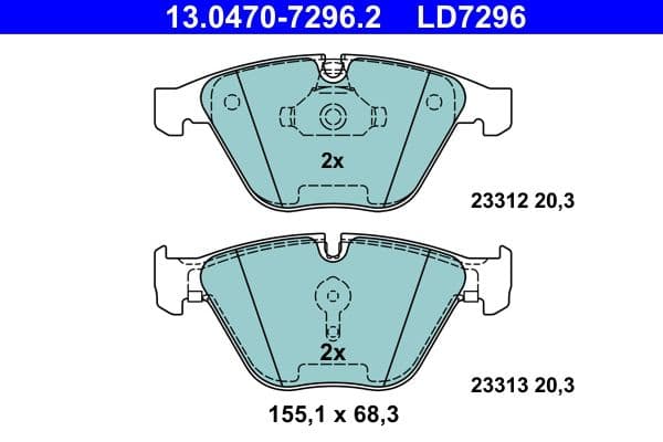 set placute frana,frana disc ATE Ceramic 13.0470-7296.2