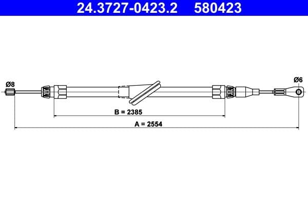 Cablu, frana de parcare ATE 24.3727-0423.2