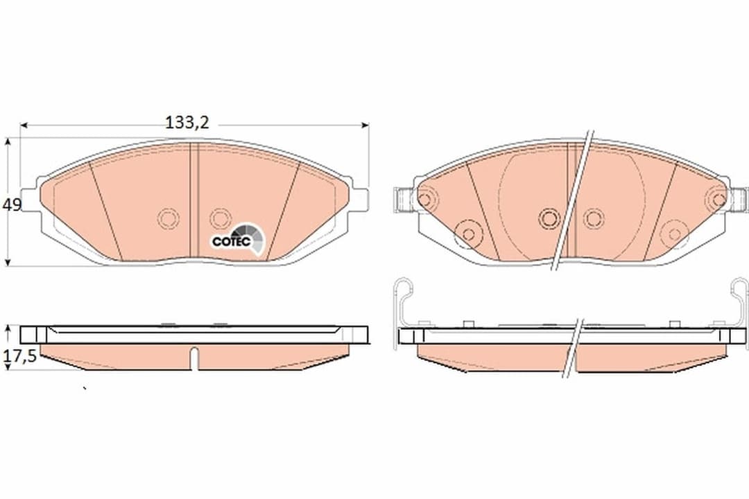 set placute frana,frana disc TRW GDB4606