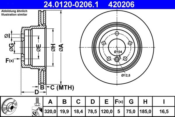 Disc frana ATE 24.0120-0206.1