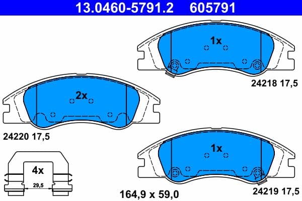 set placute frana,frana disc ATE 13.0460-5791.2