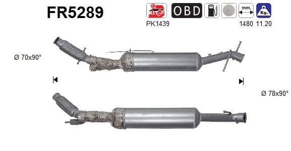 Filtru funingine/particule, sist.de esapament AS FR5289