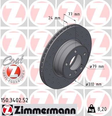 Disc frana ZIMMERMANN SPORT Z 150.3402.52