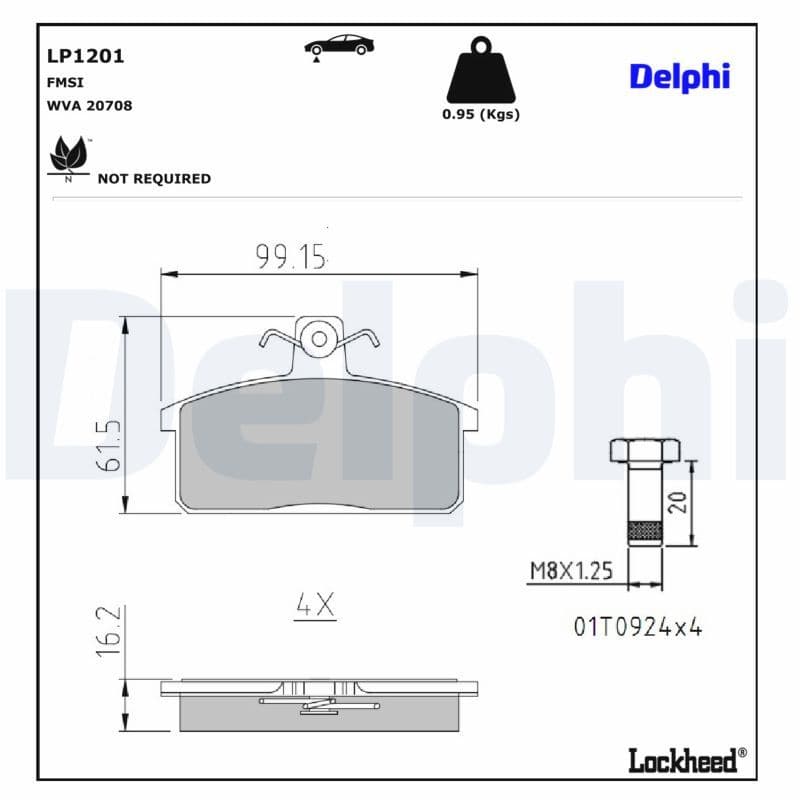 set placute frana,frana disc DELPHI LP1201