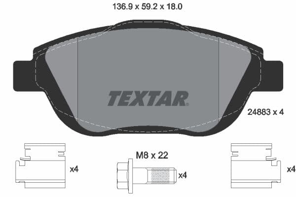 set placute frana,frana disc TEXTAR Q+ 2488301