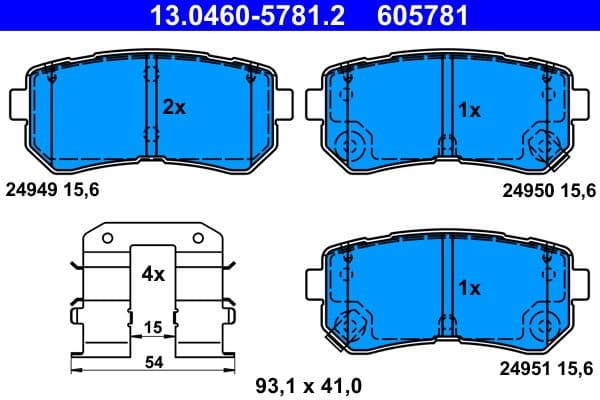 set placute frana,frana disc ATE 13.0460-5781.2