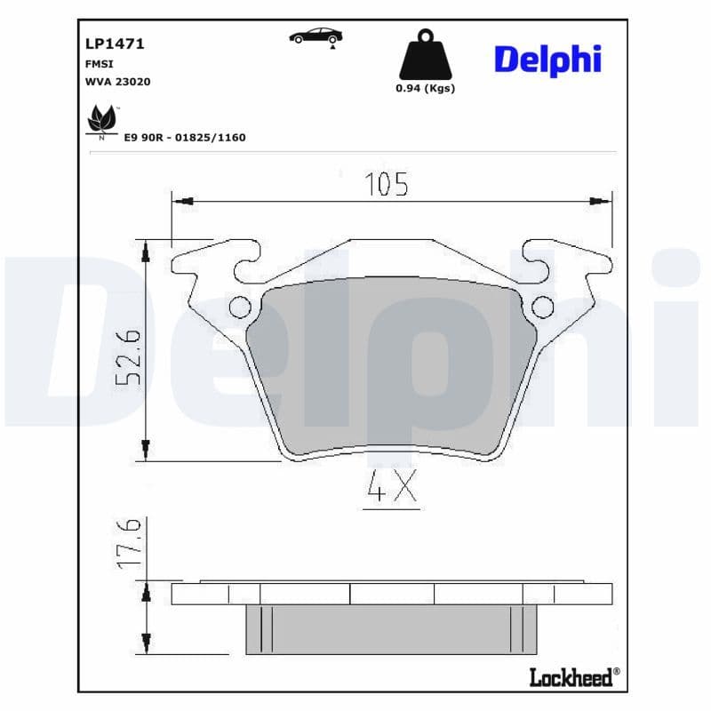 set placute frana,frana disc DELPHI LP1471