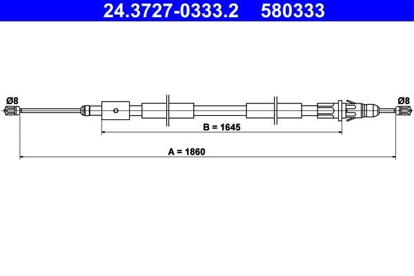 Cablu, frana de parcare ATE 24.3727-0333.2