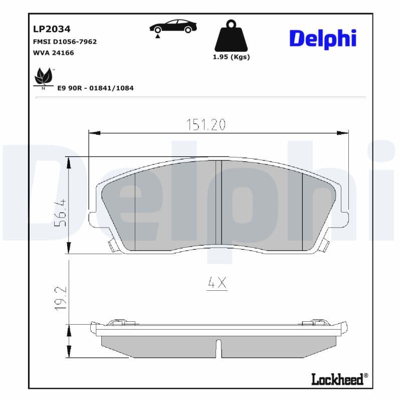 set placute frana,frana disc DELPHI LP2034
