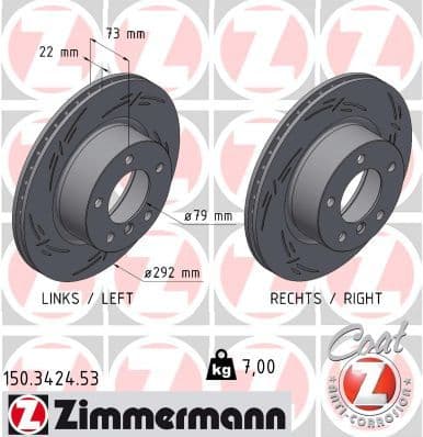 Disc frana ZIMMERMANN BLACK Z 150.3424.53