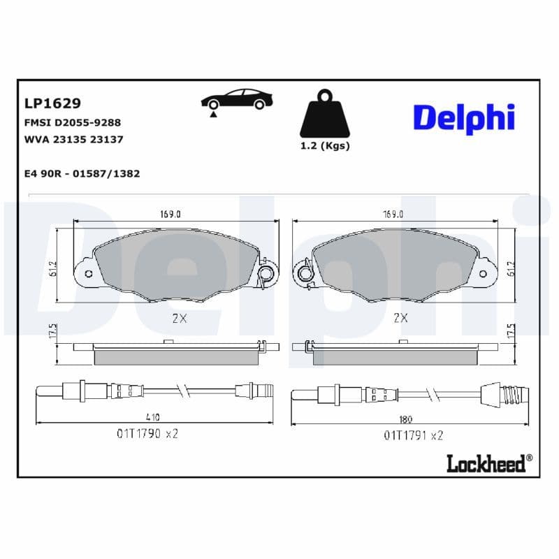 set placute frana,frana disc DELPHI LP1629