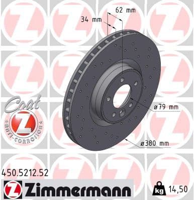 Disc frana ZIMMERMANN SPORT Z 450.5212.52