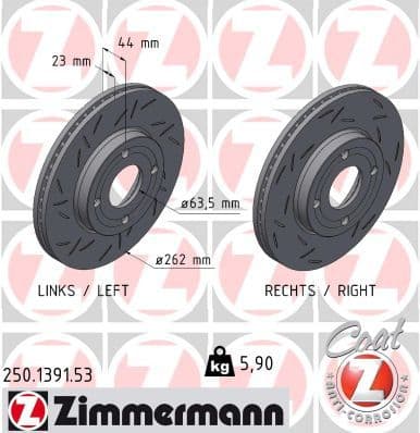 Disc frana ZIMMERMANN BLACK Z 250.1391.53