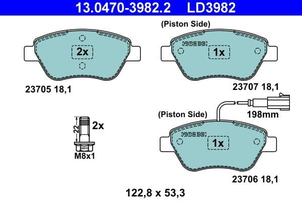 set placute frana,frana disc ATE Ceramic 13.0470-3982.2