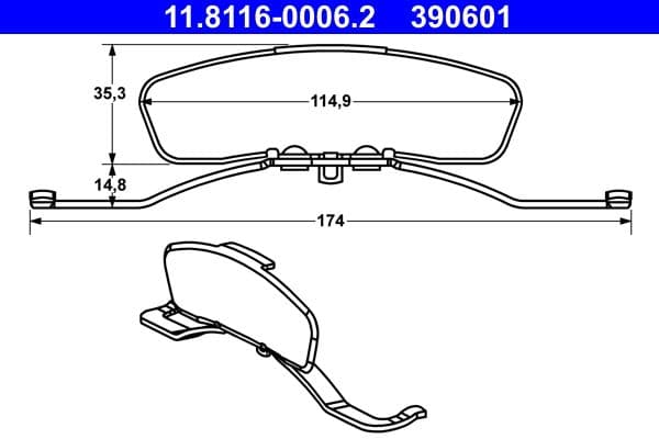 Arc, etrier frana ATE 11.8116-0006.2