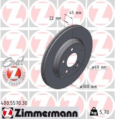Disc frana ZIMMERMANN FORMULA S 400.5570.30