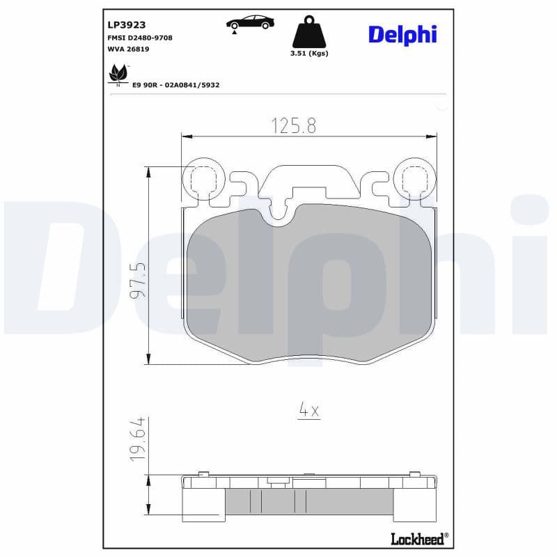 set placute frana,frana disc DELPHI LP3923