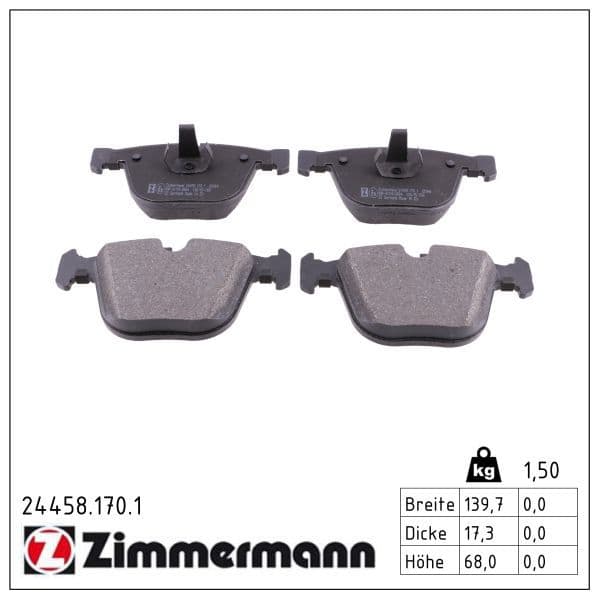 set placute frana,frana disc ZIMMERMANN 24458.170.1