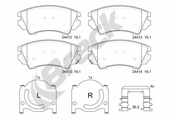 set placute frana,frana disc BRECK 24412 00 701 10