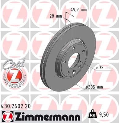 Disc frana ZIMMERMANN COAT Z 430.2602.20